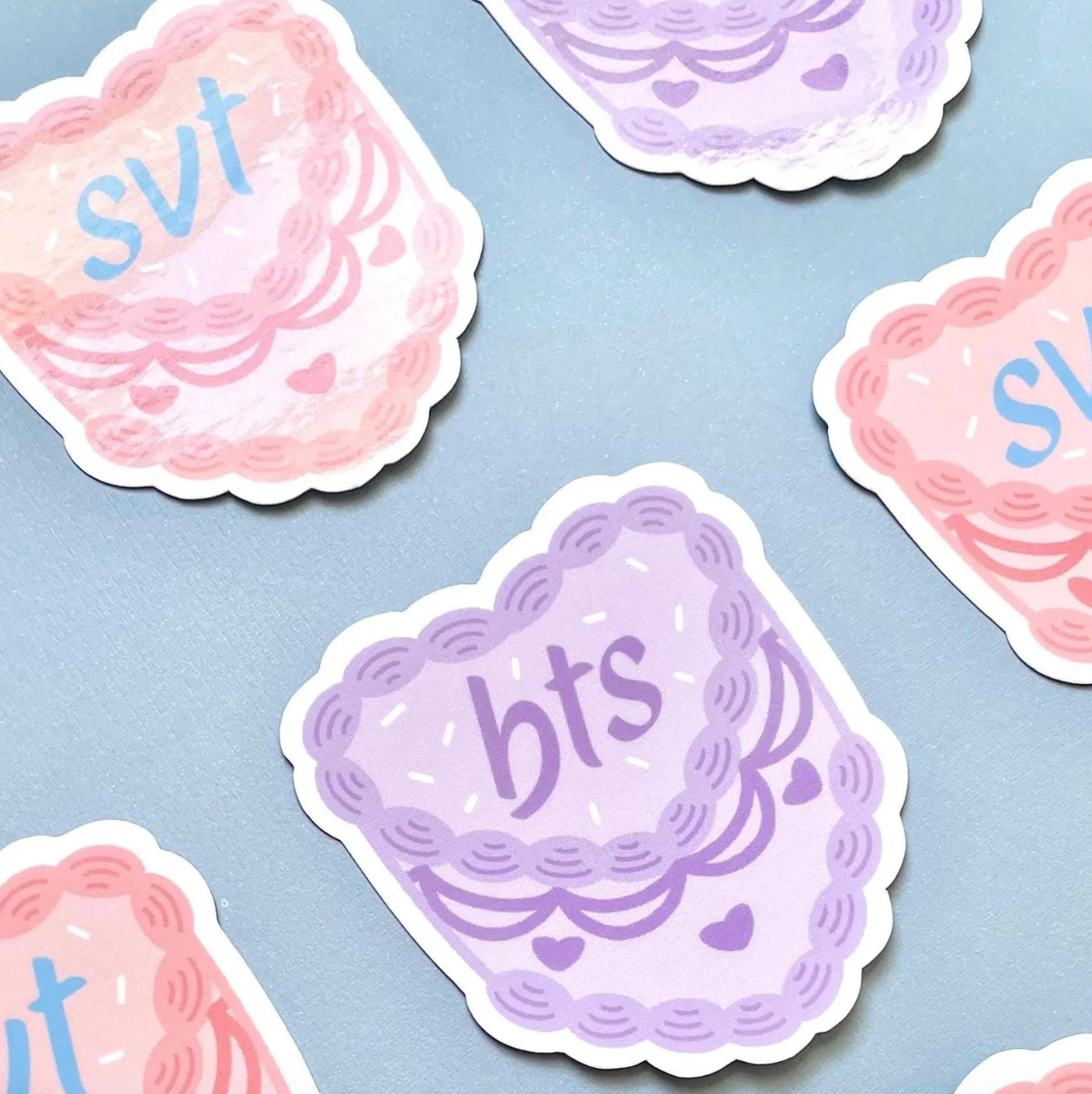 OT7 and OT13 Kpop Cute Vintage Cake Waterproof Stickers