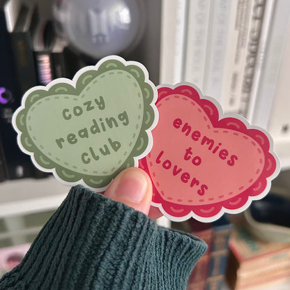 Cozy Bookish & Enemies to Lovers Waterproof Stickers