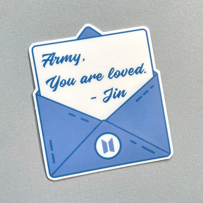 You Are Loved Letter to Army Kpop Waterproof Sticker