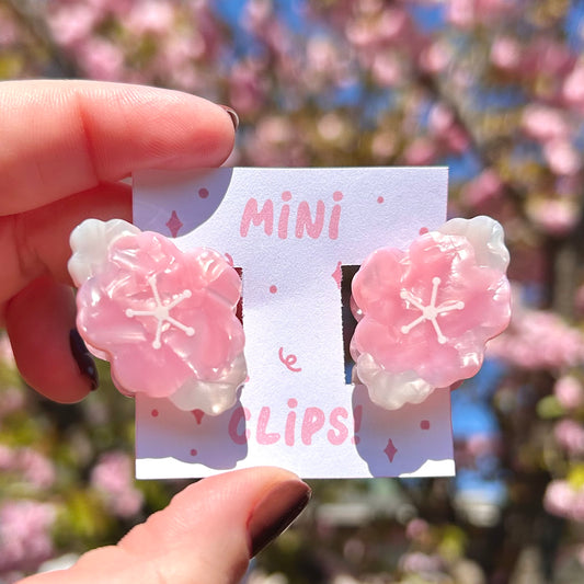 Mini Cherry Blossom Sakura Claw Clip Set