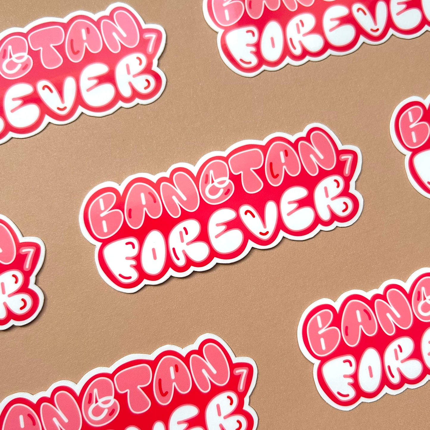 OT7 Forever (Red Comeback Version) Kpop Waterproof Sticker