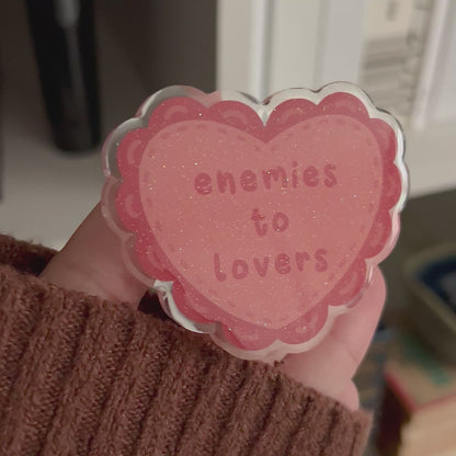 Enemies to Lovers Bookish Romance Inspired Glitter Phone & Kindle Grip