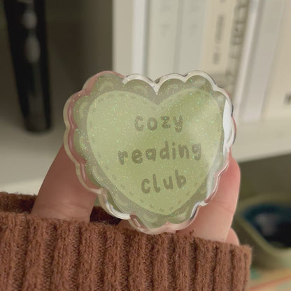 Cozy Reading Club Bookish Inspired Glitter Phone & Kindle Grip
